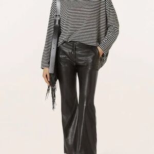AllSaints Rita Relaxed Fit Striped T-Shirt Black/White – Size M